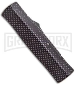 AKC Minion Concord Sim Carbon Fiber OTF Automatic Knife - Black Flat -Best Knife Shop AKC Minion Concord Slim CF OTF Auto Black Flat GX 33108 jr side large