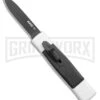 AKC Minion Concord White/Black OTF Automatic Knife - Flat Grind Black Plain -Best Knife Shop AKC Minion Concord White Black OTF Auto Flat Grind Black Plain GX 14514 jr large