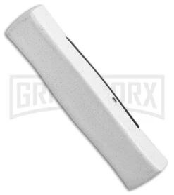 AKC Minion Concord White/Black OTF Automatic Knife - Flat Grind Black Plain -Best Knife Shop AKC Minion Concord White Black OTF Auto Flat Grind Black Plain GX 14514 jr side large