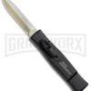 AKC Minion Concord Black OTF Automatic Knife - Dagger Gold Plain -Best Knife Shop AKC Minion OTF Concord Black Gold Dagger BHQ 52368 jr 2 large