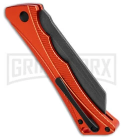 AKC Smarty Orange W/Black Bolster Automatic Knife Reverse Tanto - Black SW Plain -Best Knife Shop AKC Smarty AK Orange w Black Bolster 3in BSW BHQ 184676 td side large