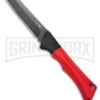 AKC Smarty Red W/Black Bolster Automatic Knife Reverse Tanto - Black SW Plain -Best Knife Shop AKC Smarty Automatic Knife Red w Black Bolster 3.3in Black Stonewash BHQ 184758 hd large