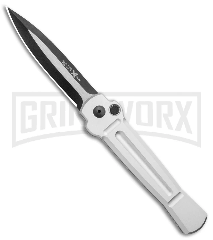 AKC X-treme Ace Silver Automatic Knife - Two Tone 3 AKC X-treme Ace Silver Automatic Knife - Two Tone