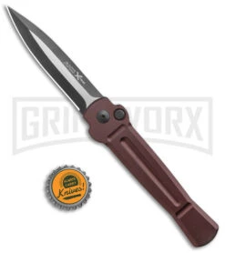 AKC X-treme ACE Brown Automatic Knife - Two Tone -Best Knife Shop AKC X treme Ace Auto Brown TT BHQ 136122 jr bottlecap large