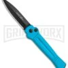 AKC X-treme ACE Light Blue Automatic Knife - Black -Best Knife Shop AKC X treme Ace Auto Light Blue Black ACE LBLB BHQ 115396 jr large