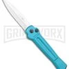AKC X-treme ACE Light Blue Automatic Knife - Satin Plain -Best Knife Shop AKC X treme Ace Auto Light Blue Satin BHQ 105418 jr large