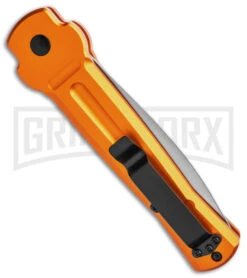 AKC X-treme Ace Orange Automatic Knife - Satin Plain -Best Knife Shop AKC X treme Ace Auto Orange Satin BHQ 136149 jr side large