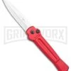 AKC X-treme Ace Red Automatic Knife - Satin Plain -Best Knife Shop AKC X treme Ace Auto Red Satin BHQ 105468 jr large