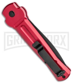 AKC X-treme Ace Red Automatic Knife - Two Tone Plain -Best Knife Shop AKC X treme Ace Auto Red TT BHQ 143382 jr side large