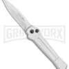 AKC X-treme Ace Silver Automatic Knife - Satin Plain -Best Knife Shop AKC X treme Ace Auto Silver Satin BHQ 113920 jr large