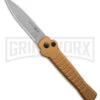 AKC X-treme Ace1 Gold Aluminum Automatic Knife - Satin Plain -Best Knife Shop AKC X treme Ace Automatic Knife Gold 3in Satin BHQ 189018 td large