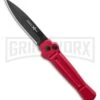 AKC X-treme Ace Red Automatic Knife - Black Plain -Best Knife Shop AKC X treme Ace Automatic Knife Red 3.6 Black BHQ 123056 LS large