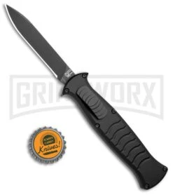 AKC X-treme EVO Black OTF Automatic Knife W/ Pocket Clip - Black Plain -Best Knife Shop AKC X treme EVO OTF Auto Black Black BHQ 105415 jr bottlecap large 1