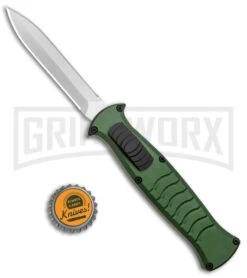 AKC X-treme EVO Green OTF Automatic Knife - Satin DE Dagger -Best Knife Shop AKC X treme EVO OTF Auto Green Satin DE Dagger BHQ 134949 jr bottlecap 2 large