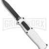 AKC X-treme EVO Silver OTF Automatic Knife - Black Plain -Best Knife Shop AKC X treme EVO OTF Auto Silver Black BHQ 114658 jr large