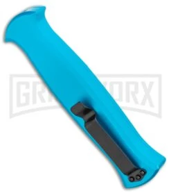 AKC X-treme EVO Blue OTF Automatic Knife - Black Plain -Best Knife Shop AKC X treme EVO OTF Automatic Knife Blue 3.5in Black EVO LBB BHQ 114336 LS Side large