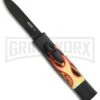 AKC Minion Concord Flames OTF Automatic Knife - Black Flat 2 AKC Minion Concord Flames OTF Automatic Knife - Black Flat -Best Knife Shop AKC minion concord flames black flat BHQ 19002 jr large