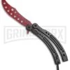 Andux CS Black Balisong Butterfly Trainer - Cracked Red Holes -Best Knife Shop Andux C S Black Balisong Butterfly Trainer Cracked Red Holes A0002975 BP 24576 jr large