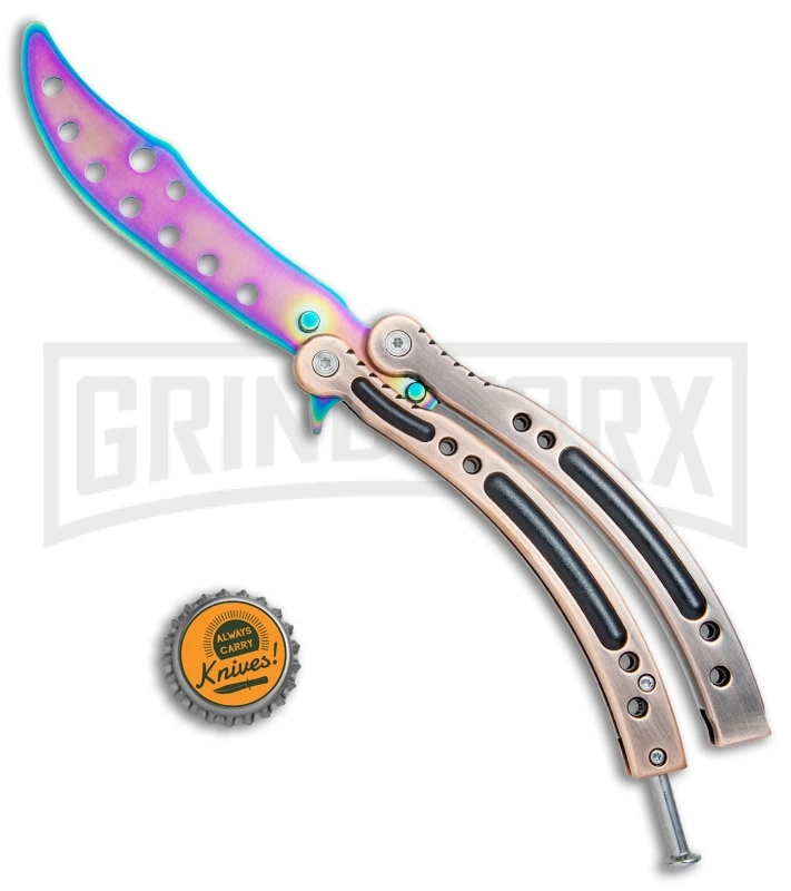 Andux CS Bronze/Black Balisong Butterfly Trainer - Spectrum Holes 6 Andux CS Bronze/Black Balisong Butterfly Trainer - Spectrum Holes - Image 4