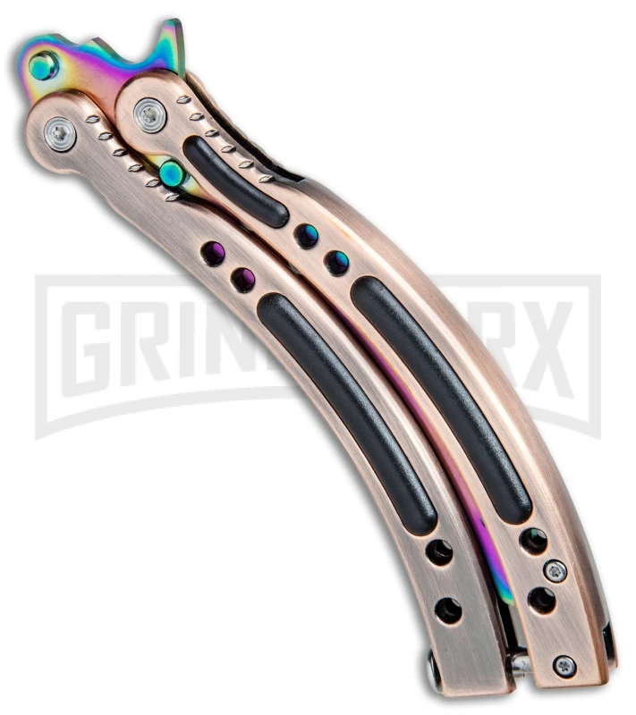 Andux CS Bronze/Black Balisong Butterfly Trainer - Spectrum Holes 5 Andux CS Bronze/Black Balisong Butterfly Trainer - Spectrum Holes - Image 3