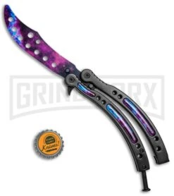 Andux CS Stardust/Black Balisong Butterfly Trainer - Stardust Holes -Best Knife Shop Andux C S Stardust Black Balisong Butterfly Trainer Stardust Holes AB000934 BP 24580 jr bottlecap large