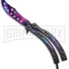 Andux CS Stardust/Black Balisong Butterfly Trainer - Stardust Holes -Best Knife Shop Andux C S Stardust Black Balisong Butterfly Trainer Stardust Holes AB000934 BP 24580 jr large