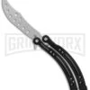 Andux CS Black Balisong Butterfly Trainer - Satin Holes