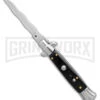 9" Anomaly Stiletto Black Pearlex Automatic Knife - Satin Kriss 1 9" Anomaly Stiletto Black Pearlex Automatic Knife - Satin Kriss -Best Knife Shop Anomally 9in Stiletto Black Pearlex Black Auto Satin Kriss BHQ 163543 jr large