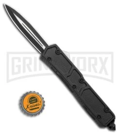 Atomic Slim Dagger Black OTF Automatic Knife - Dagger Two Tone Plain -Best Knife Shop Atomic 2 Black OTF Automatic Knife Dagger Two Tone GX 33746 ns bottlecap large