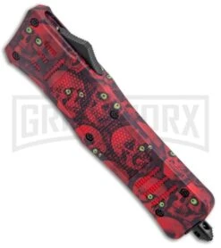 Best Knife Shop -Best Knife Shop Atomic Defender Medium OTF Auto Red Skull TT Dagger Serr GX 37455 jr spine large