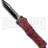 Atomic Defender Medium OTF Red Skull Tanto Knife - (3.25" Two-Tone Satin) -Best Knife Shop Atomic Defender Medium OTF Auto Red Skull TT Tanto GX 37506 jr large