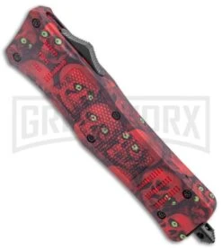 Best Knife Shop -Best Knife Shop Atomic Defender Medium OTF Auto Red Skull TT Tanto GX 37506 jr spine large