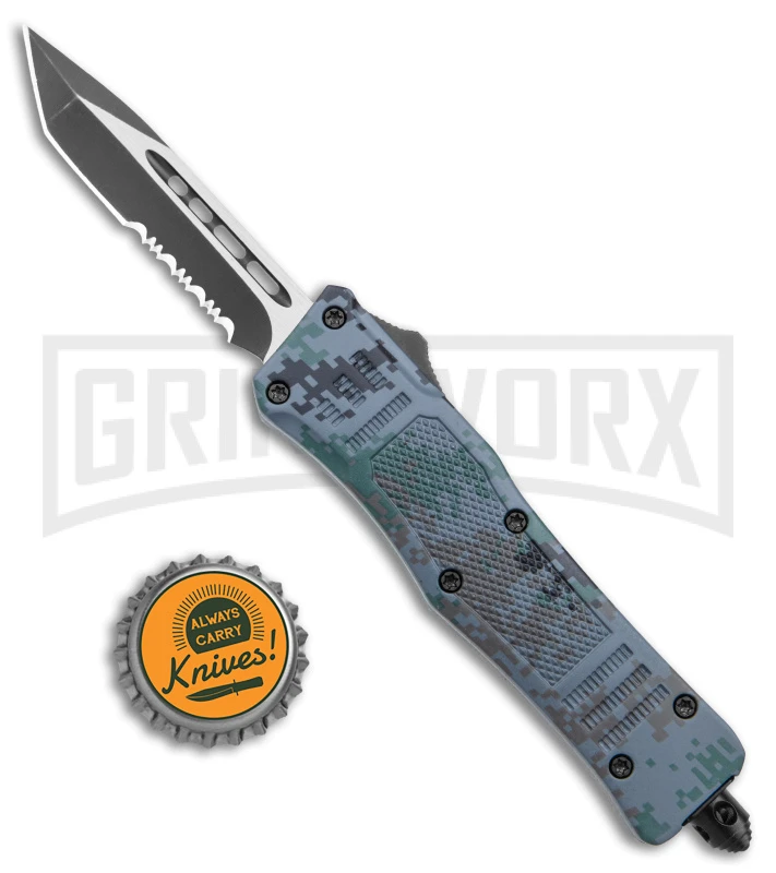Atomic Defender Mini OTF Automatic Knife Digi Camo - Two Tone Tanto Serr 6 Atomic Defender Mini OTF Automatic Knife Digi Camo - Two Tone Tanto Serr - Image 4
