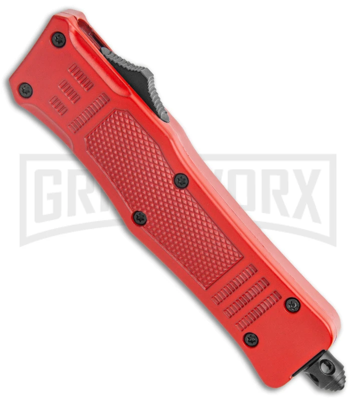 Atomic Defender Mini Red OTF Automatic Dagger Knife - Two Tone Plain 4 Atomic Defender Mini Red OTF Automatic Dagger Knife - Two Tone Plain - Image 2