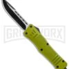 Atomic Defender Medium OTF Automatic Knife OD Green - Two Tone Drop Point -Best Knife Shop Atomic Defender OTF OD Green DP TT GX 36388 jr large