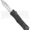 Atomic Defender Large OTF Automatic Knife Black - Satin Recurve Tanto -Best Knife Shop Atomic Defender OTF Recurve Tanto Black Satin 6PA21 55B BP 19783 jr large