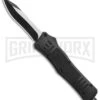 Atomic Defender Medium OTF Automatic Knife Black - Two Tone Recurve -Best Knife Shop Atomic Defender Recurve Tanto Black OTF Auto TT GX 35883 jr large
