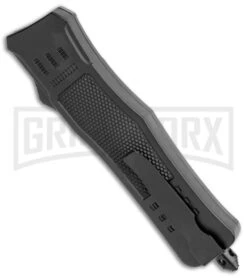 Atomic Defender Medium OTF Automatic Knife Black - Two Tone Recurve -Best Knife Shop Atomic Defender Recurve Tanto Black OTF Auto TT GX 35883 jr side large