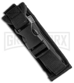 Atomic Medium Defender Drop Point Black OTF Grip Knife - Two Tone Plain -Best Knife Shop Atomic Medium Defender Black Grip OTF Auto DP TT GX 35864 jr sheath large