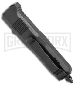 Atomic Mini Shield Dagger Black OTF Automatic Knife - Serr -Best Knife Shop Atomic Mini Shield Dagger Black OTF Auto Serr GX 19604 jr side large