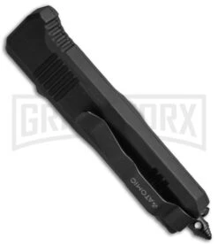 Atomic Shield Dagger Black OTF Automatic Knife - Plain -Best Knife Shop Atomic Shield Dagger Black TT Plain BP 19060 jr side large