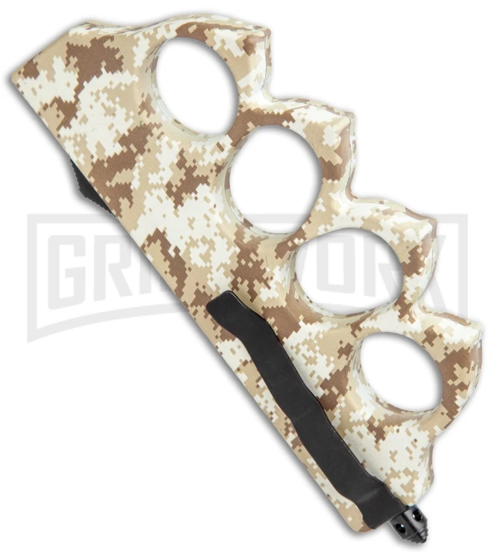 Atomic Tan Digital Camo OTF Automatic Knuckle Knife - Dagger Two-Tone 5 Atomic Tan Digital Camo OTF Automatic Knuckle Knife - Dagger Two-Tone - Image 3