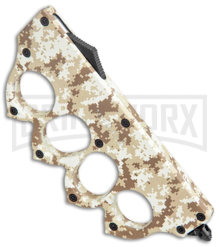 Atomic Tan Digital Camo OTF Automatic Knuckle Knife - Dagger Two-Tone 4 Atomic Tan Digital Camo OTF Automatic Knuckle Knife - Dagger Two-Tone - Image 2