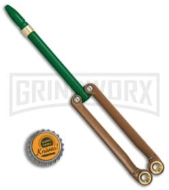 BaliYo By Spyderco Butterfly Pen Flipper Green/Brown -Best Knife Shop BaliYo by Spyderco Butterfly Pen Fisher Space Pen Green Brown USA Made BHQ 71877 er bottlecap large