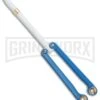 BaliYo By Spyderco Butterfly Pen Flipper Blue/White -Best Knife Shop BaliYo by Spyderco Butterfly Pen Fisher Space Pen blue white USA Made BHQ 82799 er large