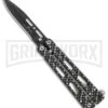 Bear OPS Bear Song IV Sim. Carbon Fiber Small Butterfly Knife - Black Plain -Best Knife Shop Bear Ops Bear Song IV small sim carbon fiber black BHQ 75950 er large