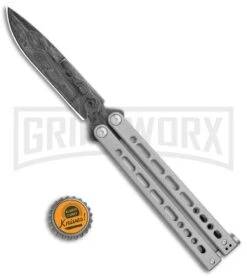 Bear Ops Bear Song VIII Gray Butterfly Knife - Bayonet Damascus Plain 9 Bear Ops Bear Song VIII Gray Butterfly Knife - Bayonet Damascus Plain -Best Knife Shop Bear Ops Bear Song VIII Butterfly Black Damascus BHQ 114827 jr bottlecap large
