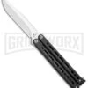 Bear Ops Bear Song VIII Black Butterfly Knife - Clip Point Satin Plain