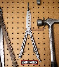 Bear Ops Bear Song VIII Silver Butterfly Trainer - Bead Blast Dull -Best Knife Shop Bear Ops Bear Song VIII Butterfly Trainer B 821 SS S BHQ 117625 kp peg board web large