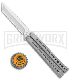 Bear Ops Bear Song VIII Small Gray Butterfly Knife - Tanto Satin Plain -Best Knife Shop Bear Ops Bear Song VIII Small Butterfly Gray Satin Tanto BHQ 145127 jr bottlecap large